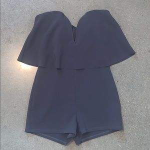 Grey strapless romper